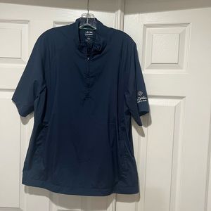 Adidas Golf ClimaProof Wind Blue  Half Zip‎ Short Sleeve Jacket . Size Medium